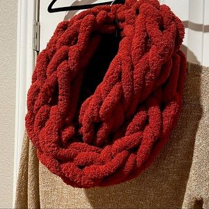 Red Chunky Infinity Scarf